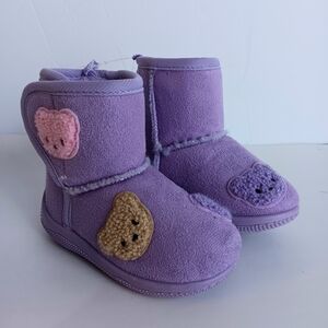 Purple Bear Patch Boots